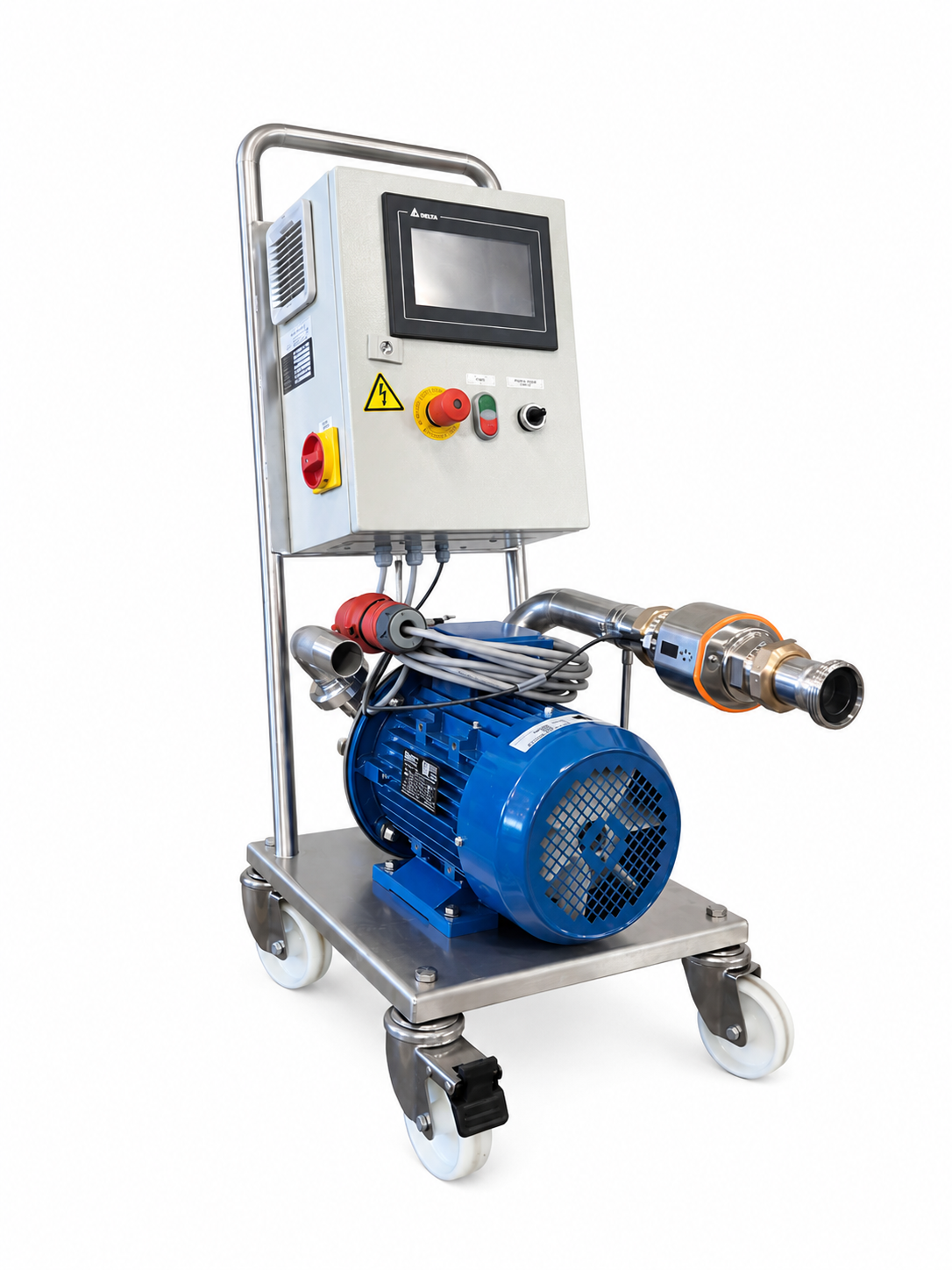 Mobil doseringspumpe med flowmeter — produktbilde fra ProFrukt