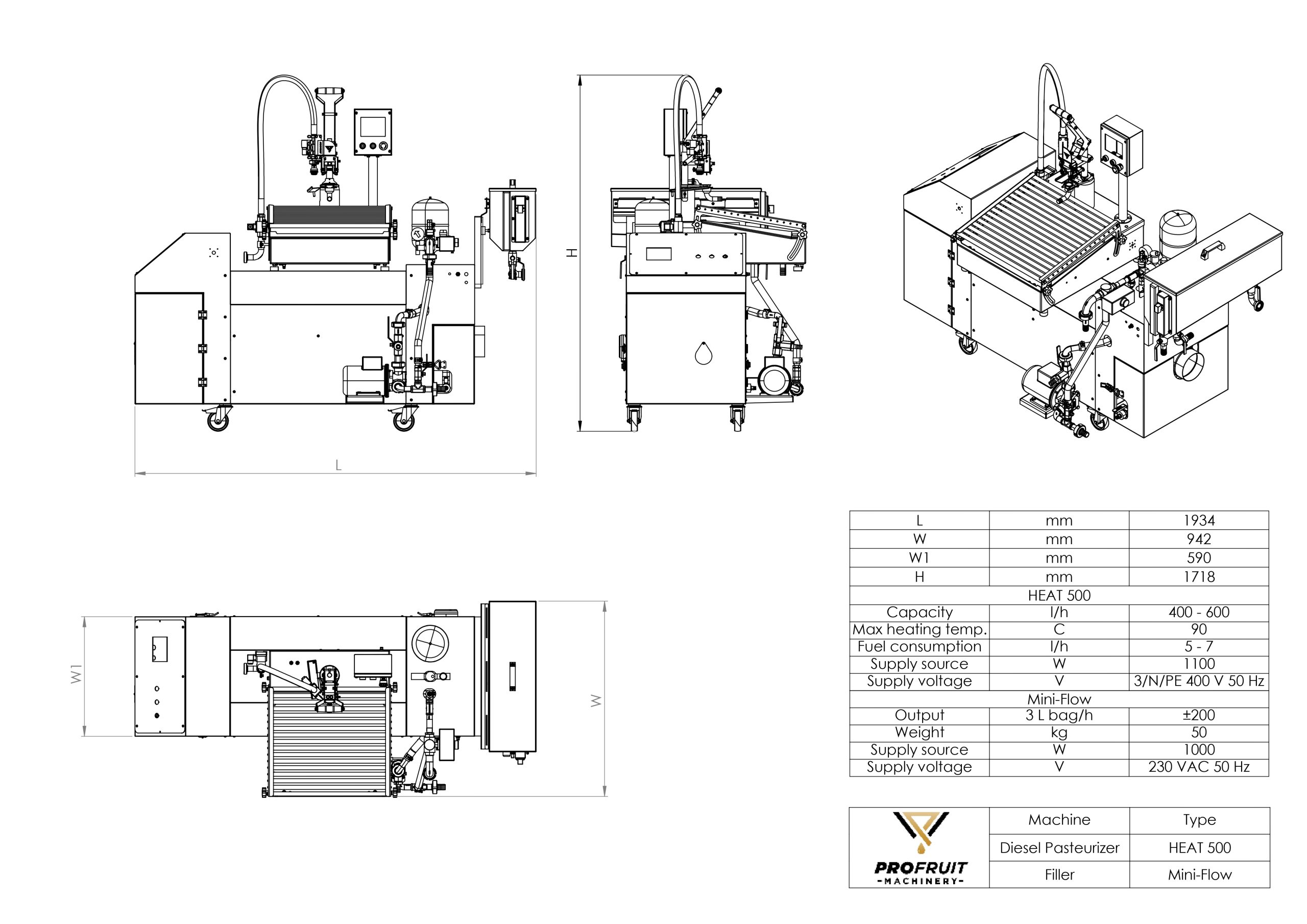 Diesel pasteurisator HEAT 500 med Miniflow-fyller — miniatyrbilde 8